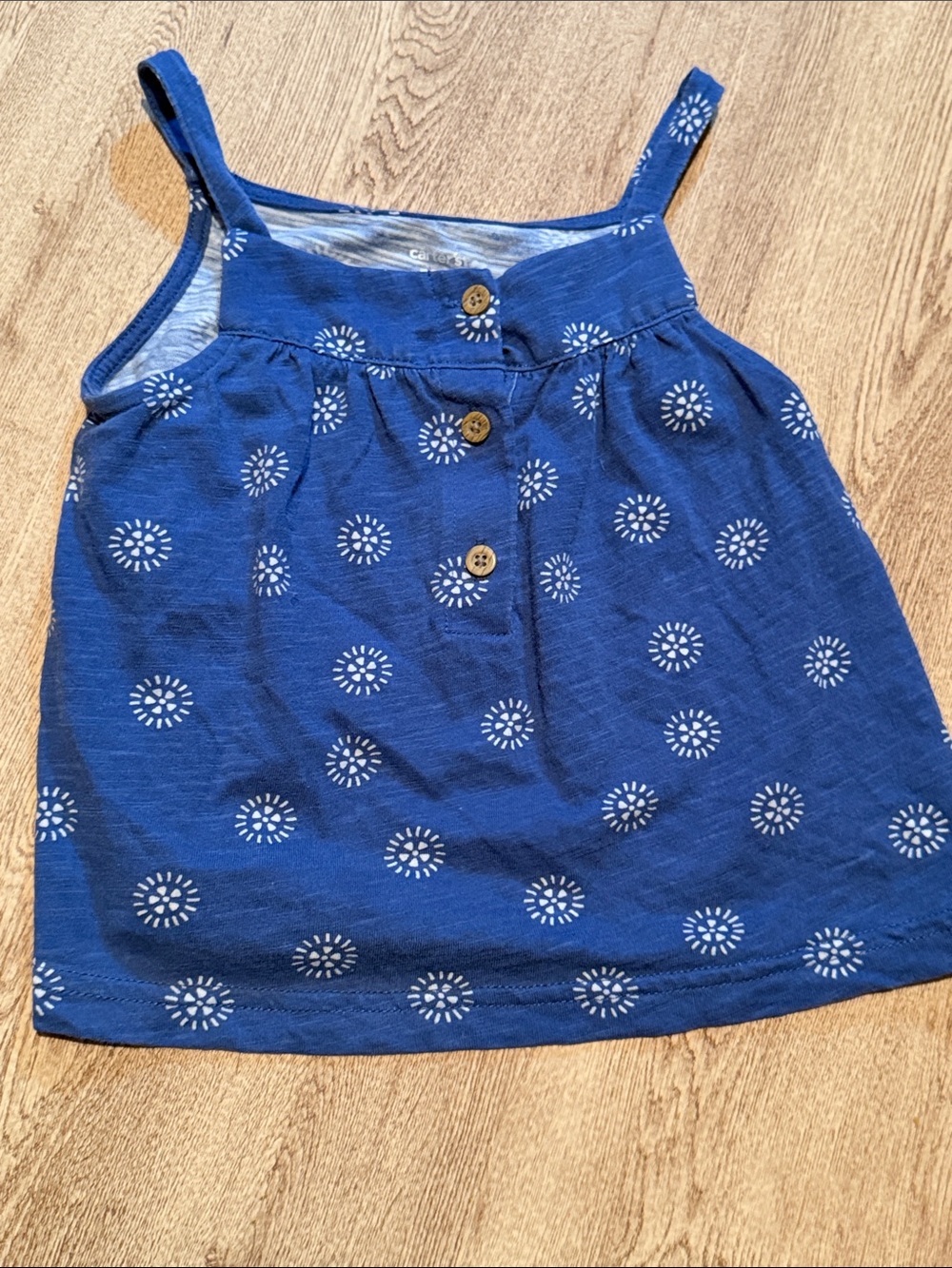 Carter's Blue Tank Top with White Sunburst Print